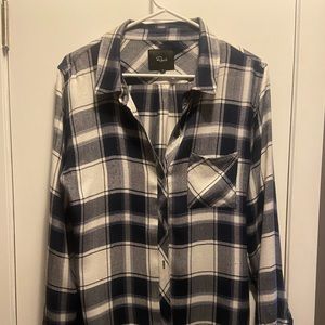 White and Navy Plaid Rails Shirt